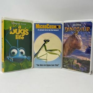 VHS Lot Dinosaur MicroCosmos A Bugs Life Animal Educational Children Kid Family
